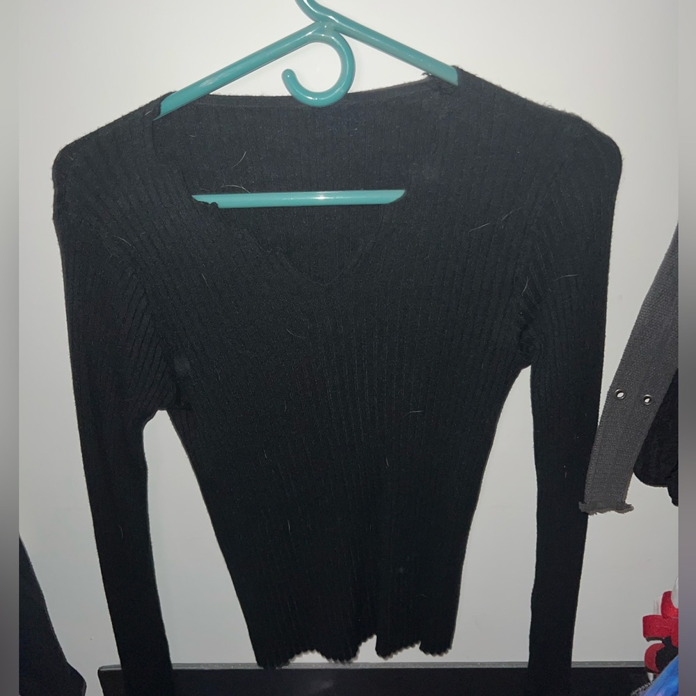 Black Slimming Knit Shirt